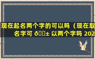 现在起名两个字的可以吗（现在取名字可 🐱 以两个字吗 2020）